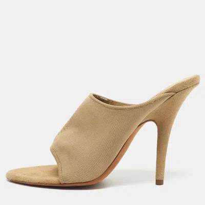 Season 6 Beige Knit Fabric Heel Mules In Neutral