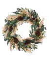 Seasonal 30" Eucalyptus And Pampas Wreath In Multi