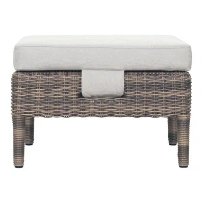 Seasonal Living Leeward Outdoor Ottoman With Cushion In Sandy Brown