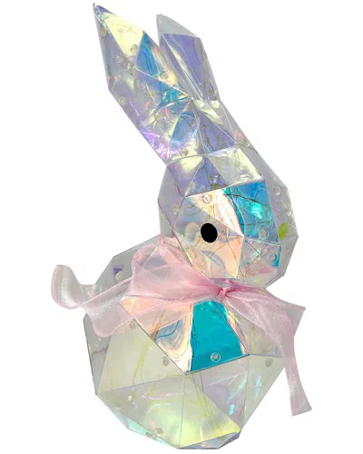 Seasonal Llc 12in Prismatic Iridescent Led Bunny Nibbles With Bow