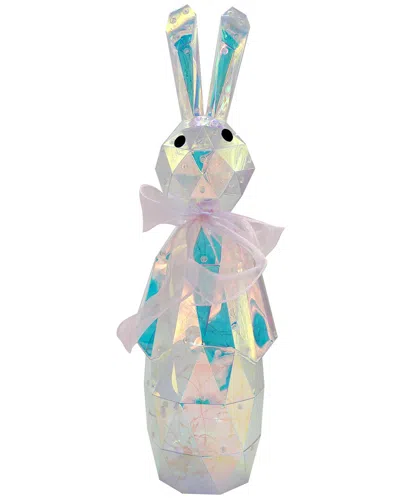 Seasonal Llc 20in. Prismatic Iridescent Led Bunny Alex With Bow