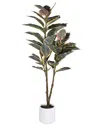 Seasonal Llc 50in Artificial Potted Autumn Colored Rubber Tree