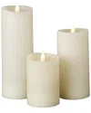 Seasonal Llc Classic Motion Flameless Candle 3pc Set In White