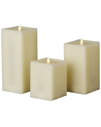 Seasonal Llc Classic Motion Flameless Square Candle 3pc Set In Neutral
