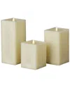 Seasonal Llc Classic Motion Flameless Square Candle 3pc Set In Neutral