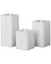 Seasonal Llc Classic Motion Flameless Square Candle 3pc Set In White