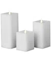 Seasonal Llc Classic Motion Flameless Square Candle 3pc Set In White