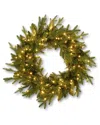 Seasonal Llc Seasonal Decor Dandan Pine 24 Pre-lit Pe Mixed Pvc Wreath