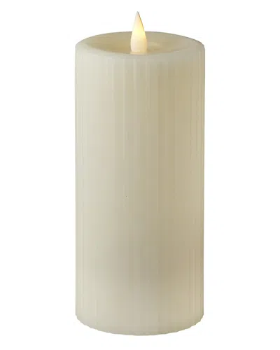 Seasonal Llc Esme Fine Ribbed Motion Flameless Candle In White