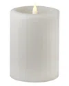 Seasonal Llc Esme Fine Ribbed Motion Flameless Candle In White