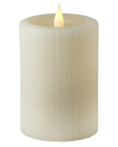 Seasonal Llc Esme Fine Ribbed Motion Flameless Candle In White