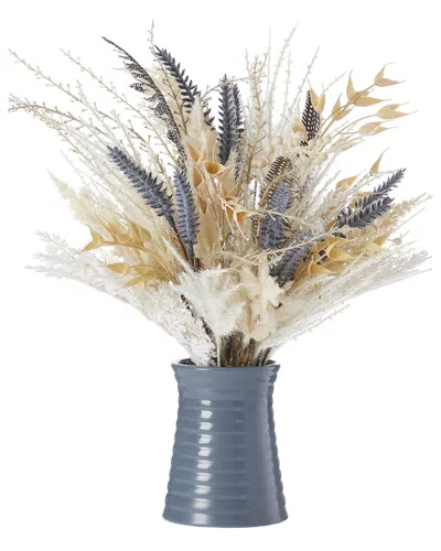 Seasonal Llc Fall Fields Bouquet With Feather & Pampas 18in Arrangement In Green