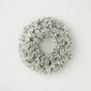 Seasonal Llc Flocked Winter Fir 24 Wreath With Clear Lights In Flckd Fir