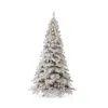 Seasonal Llc Flocked Winter Fir 6.5' Tree With Warm White Led Lights In Open Green