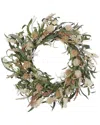 Seasonal Llc Globe Thistle Medley 24in Wreath With Artificial Millet, Powder  Puff, & Wild Grasses