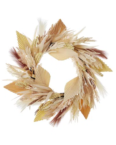 Seasonal Llc Pampas & Palm 24 Wreath In Brown