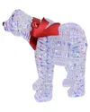 Seasonal Llc Pre-lit Iridescent Polar Bear With Scarf In White