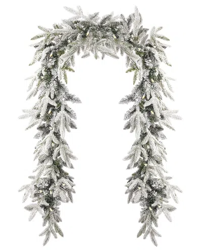 Seasonal Llc Royal Oaks Flocked Fir 9ft Garland In Green