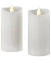 Seasonal Llc Set Of 2 Classic Motion Flameless Candles In White