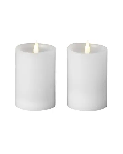 Seasonal Llc Set Of 2 Classic Motion Flameless Candles In White