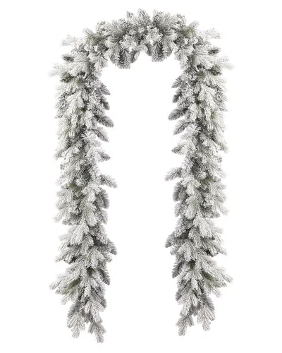 Seasonal Llc Shadow Woods Flocked Spruce 9ft Garland In Green