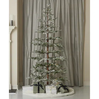 Seasonal Llc Sierra Pine 7' Flocked Tree With Warm White Led Lights In Natural