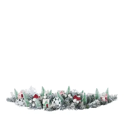 Seasonal Llc Snowy Cottage 60 Mantel Swag With Fairy Lights In Multi