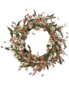 Seasonal Llc Summer Posey 24in Wreath With Artificial Mini Zinnia & Caspia