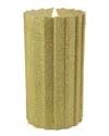 Seasonal Llc Sutton 4x8 Fluted Motion Flameless Glitter Candle In White