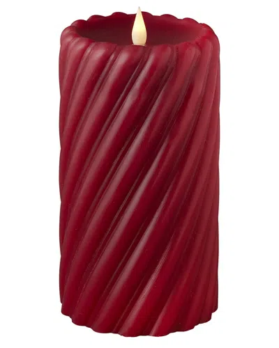Seasonal Llc Swirl Motion Flameless Candle In Red