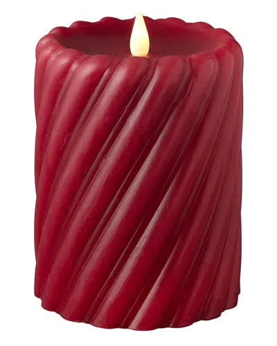 Seasonal Llc Swirl Motion Flameless Candle In Red