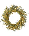 Seasonal Llc Tillie Pokeberry 24in Wreath With Artificial Wild Grasses