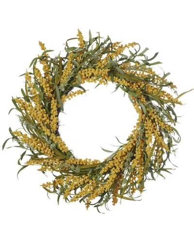 Seasonal Llc Tillie Pokeberry 24in Wreath With Artificial Wild Grasses In Multi