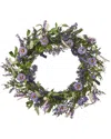 Seasonal Llc Violeta 26in Wreath With Artificial Erigeron Daisy, Heather,  Millet & Lavender