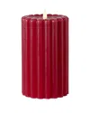 Seasonal Llc Wide Ribbed Motion Flameless Candles In Red