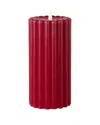 Seasonal Llc Wide Ribbed Motion Flameless Candles In Red