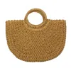 Seaspice Captiva Half Moon Raffia Tote In Khaki In Green