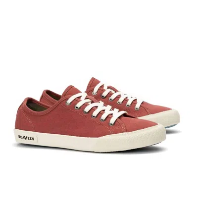 Seavees Women's Monterey Sneaker Standard Sneaker In Red Ochre Cotton Canvas In Pink