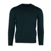 Seaward & Stearn Men's Merino Crewneck Sweater In Emerald In Gold