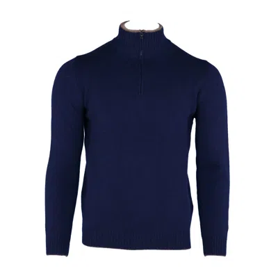 Seaward & Stearn Men's Merino Wool Quarter Zip Sweater In Navy In Blue