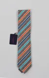 Seaward & Stearn Silk & Linen Necktie In Multi Stripe In Multi