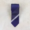 Seaward & Stearn Silk Woven Necktie In Black & Blue Stripe In Multi