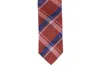 Seaward & Stearn Silk Woven Necktie In Burned Orange Plaid In Multi