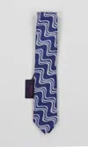 Seaward & Stearn Silk Woven Necktie In Wavy Navy In Multi