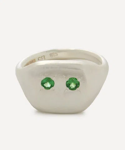 Seb Brown Mens Sterling Silver Boulder Signet Ring