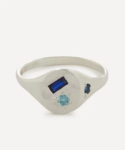 Seb Brown Mens Sterling Silver Neapolitan Signet Ring