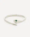 Seb Brown Silver Tsavorite Garnet Serpent Ring In Silver