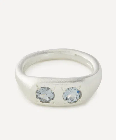 Seb Brown Sterling Silver Grey Spinel Puff Ring