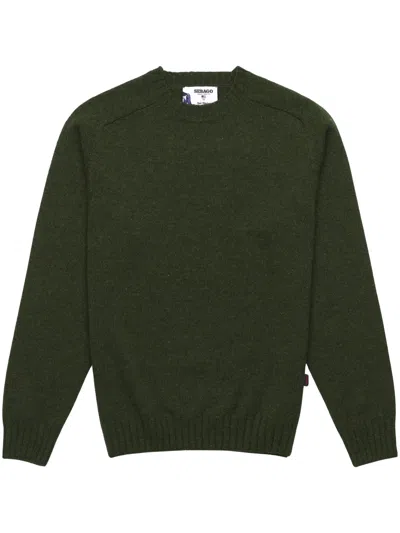 Sebago 100% Wool Crewneck Sweater In Green