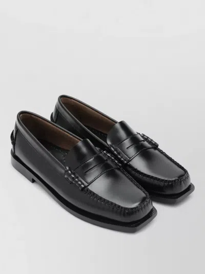 Sebago Loafers Round Toe Smooth Finish Stitching In Black